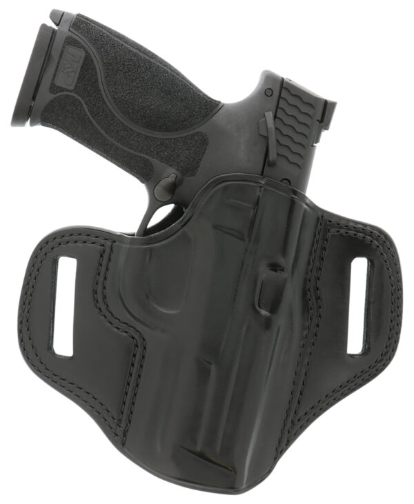 Galco CM226B Combat Master  OWB Black Leather Belt Slide Compatible w/Glock 19/32/36/45/Glock 19X Gen2-5/CZ-P10C Belt 1.75″ Wide Right Hand