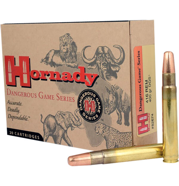 72045 Hornady 82674 Dangerous Game 416RemMag 400gr Dangerous Game Solid 20 Per Box/6 Case