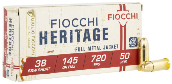 Fiocchi 38 S&W Short 145gr FMJ – 50rd Box