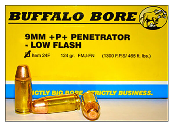 Buffalo Bore 24F20 Penetrator 9mm Luger +P+ 124 gr FMJ – 20/box