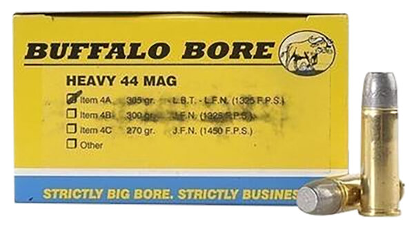 80768 Buffalo Bore 4A20 Heavy .44 Magnum 305 gr Hard Cast FN