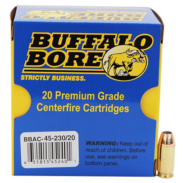 80771 Buffalo Bore 45ACP +P 230gr JHP 20rd Box