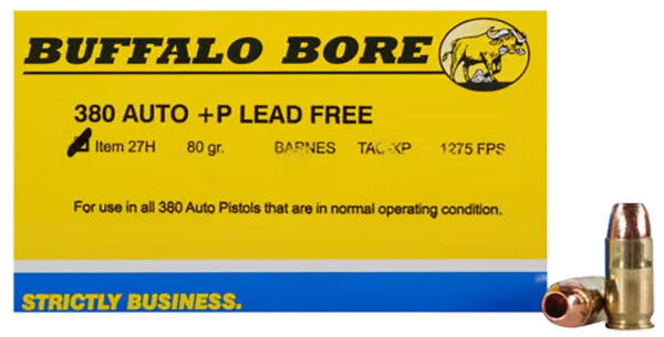 Buffalo Bore 380 ACP +P 80 gr Barnes TAC-XP Lead Free – 20rd Box