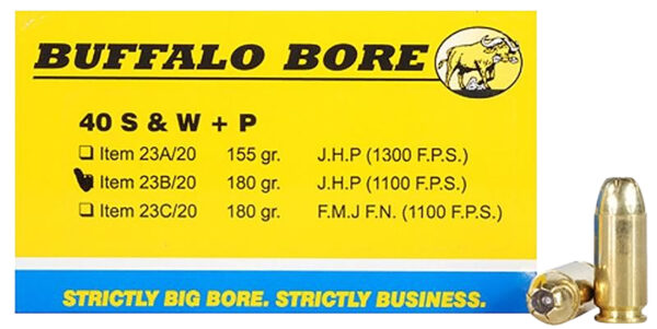 Buffalo Bore 23B20 .40 S&W +P 180 gr JHP 20rd
