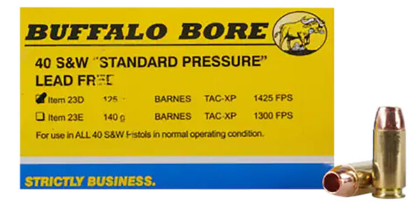 Buffalo Bore 23D20 Standard Pressure 40 S&W 125 gr Barnes TAC-XP 20/Box