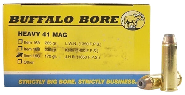 82116 Buffalo Bore 41 Rem Mag 170 gr JHP, 20rd Box