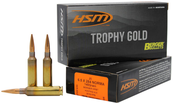 HSM Trophy Gold 6.5×284 Norma 140 gr Berger VLD – 20/Box