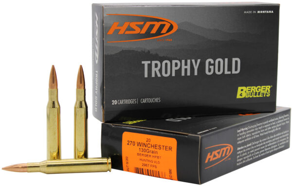 HSM Trophy Gold .270 Win 130 gr Berger VLD, 20rd