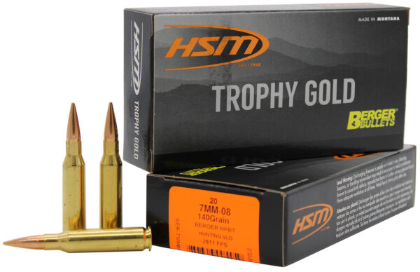 HSM Trophy Gold 7mm-08 Rem 140 gr Berger VLD Match, 20rd Box
