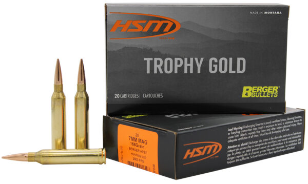 HSM Trophy Gold 7mm Rem Mag 168gr Berger VLD, 20rd