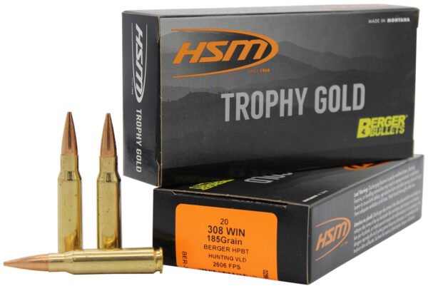 82210 HSM Trophy Gold 308 Win 185 gr Berger VLD 20rd