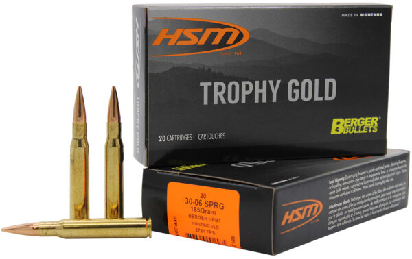 HSM Trophy Gold 30-06 Springfield 185 gr Berger VLD 20rd