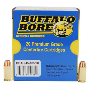 Buffalo Bore 45 ACP +P 185gr JHP 20rd Box
