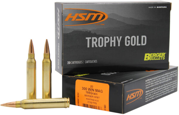 HSM Trophy Gold 300 Win Mag 185 gr Berger VLD – 20rd