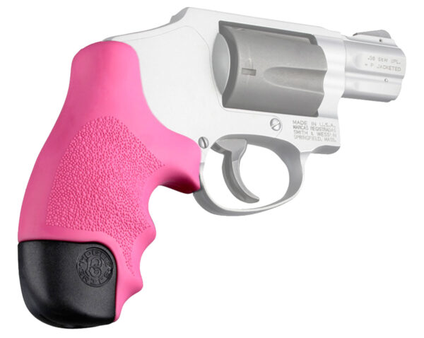 82513 Hogue OverMolded Tamer Grip — S&W J-Frame Round Butt, Pink