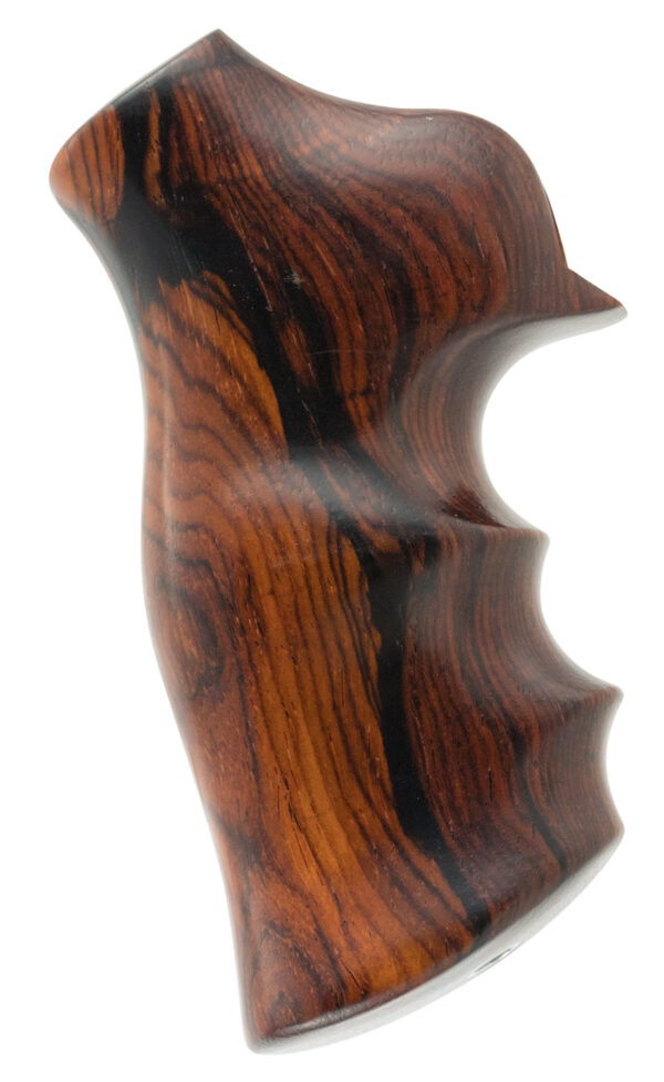 86442 Hogue 80800 Fancy Hardwood Brown Cocobolo Hardwood with Finger Grooves for Ruger GP100, Super Redhawk