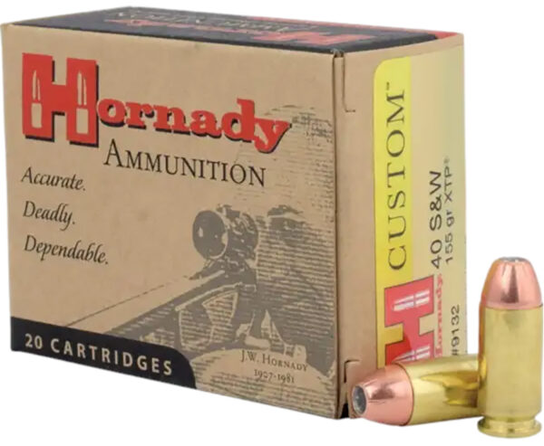 86579 Hornady Custom .40 S&W 155 gr XTP JHP — 20rd Box