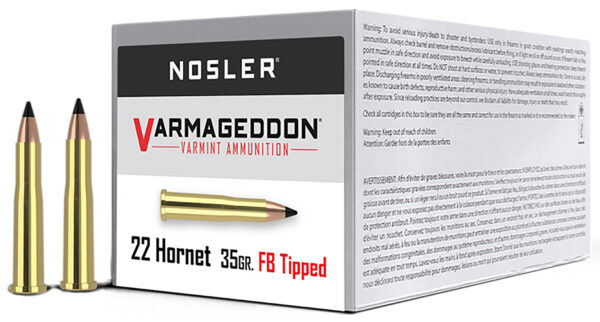 88222 Nosler Varmageddon .22 Hornet 35gr FBT Ammunition