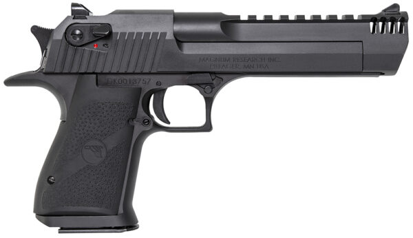 Magnum Research DE357IMB Desert Eagle Mark XIX 357 Mag 6″ with Muzzle Brake 9+1 Matte Black Carbon Steel Frame & Slide Black Rubber Grip