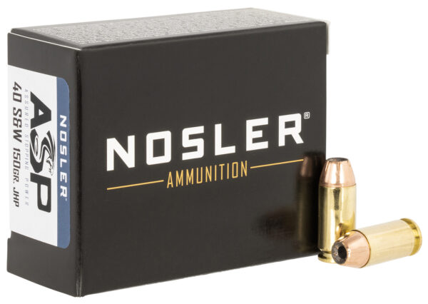 98606 Nosler 51283 Assured Stopping Power Handgun 40S&W 150gr Jacketed Hollow Point 20 Per Box/20 Case