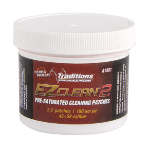 Traditions EZ Clean 2 Cleaning Patches 100/Jar 2.5″ (45-58 Cal)