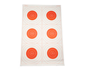 Action Target Six Bullseye Military Targets, Red, 100-Pack