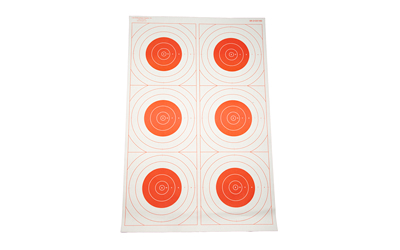 Action Target Six Bullseye Military Targets, Red, 100-Pack