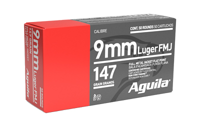 Aguila 9mm Luger 147gr FMJ Flat Point – 50 Rounds