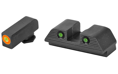 AMGGL-816_1 Ameriglo Trooper Tritium Sight Set for Glock — Green/Orange Front