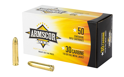 ARMFAC30C-1N_1 Armscor .30 Carbine 110gr FMJ – 50rd Box