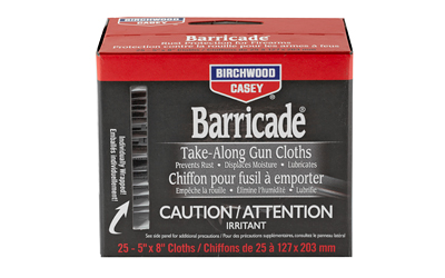 BC33025_1 Birchwood Casey Barricade Take-Along Wipes, 25 Pack, 5 x 8 in