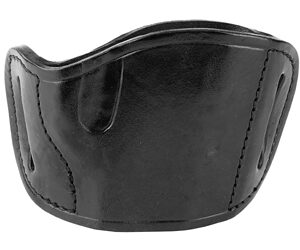 Bulldog Molded Leather Belt Slide Holster, Medium RH, Black