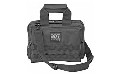 BDT917B_1 Bulldog Deluxe 2 Pistol Range Bag w/ Strap & MOLLE – Black