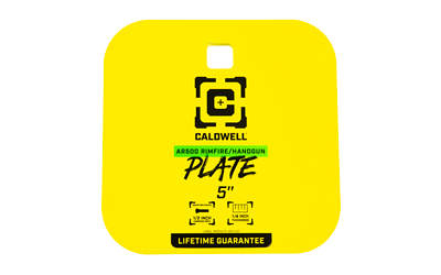 CAL4002311_1 Caldwell AR500 5″ Rimfire/Handgun 1/4″ Steel Gong Yellow