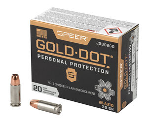 Speer Gold Dot 25 ACP 35 gr GDHP 20 rd Box