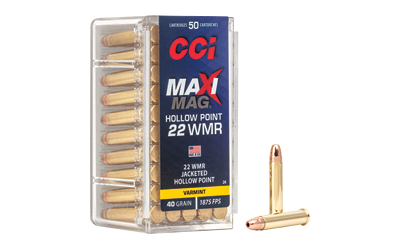CCI Maxi-Mag 22 WMR 40gr JHP — 50 rd Box