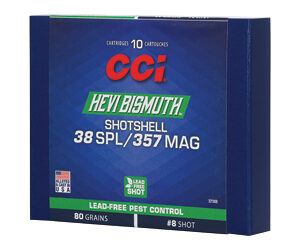 CCI Hevi-Bismuth 38 Spl/357 Mag 80gr Shot 8 10/Box