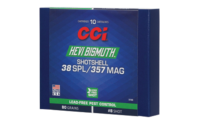 CCI3738B_1 CCI Hevi-Bismuth 38 Spl/357 Mag 80gr Shot 8 10/Box