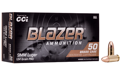 CCI Blazer Brass 9mm Luger 124gr FMJ 50rd