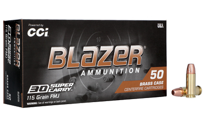 CCI5205_1 CCI Blazer Brass .30 Super Carry 115 gr FMJ 50 ct