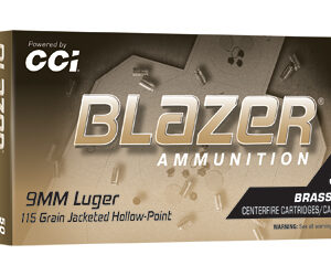 CCI Blazer Brass 9mm Luger 115gr JHP — 50 Rounds