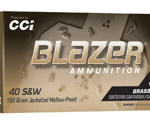 CCI Blazer Brass .40 S&W 180 gr JHP, 50 rd