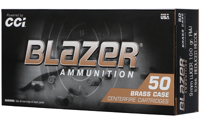 CCI Blazer Brass 9mm Luger 100 gr FMJ – 50/Box