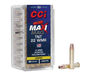 CCI Maxi-Mag TNT .22 WMR 30 gr JHP 50 Rounds