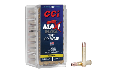 CCI Maxi-Mag TNT .22 WMR 30 gr JHP 50 Rounds