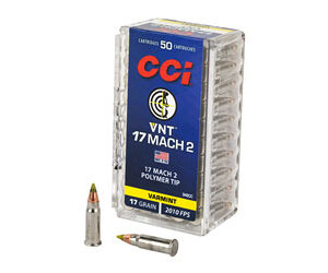 CCI VNT .17 Mach 2 17 gr Varmint Rimfire Ammo – 50rd