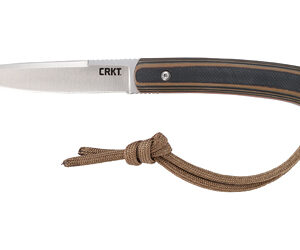 CRKT Biwa 3.02-inch Fixed Drop Point Knife, Brown/Black G10
