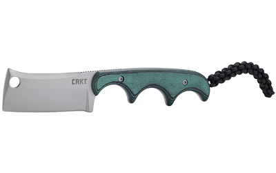 CRK2383_1 CRKT Minimalist Cleaver Fixed Blade Knife — Green Handle