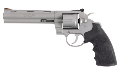 Colt Python 6″ Stainless Revolver — Hogue Grip — 6-Round