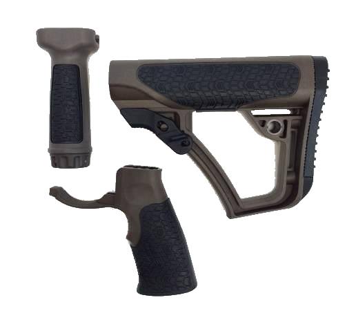 DD281026145011 Daniel Defense AR-15 Furniture Set Collapsible Brown Mil-Spec+